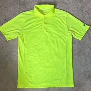 Nike Dri Fit Tour Performance Men's Yellow Green Golf Polo